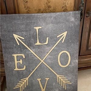 Gold and Gray Love Wall Art